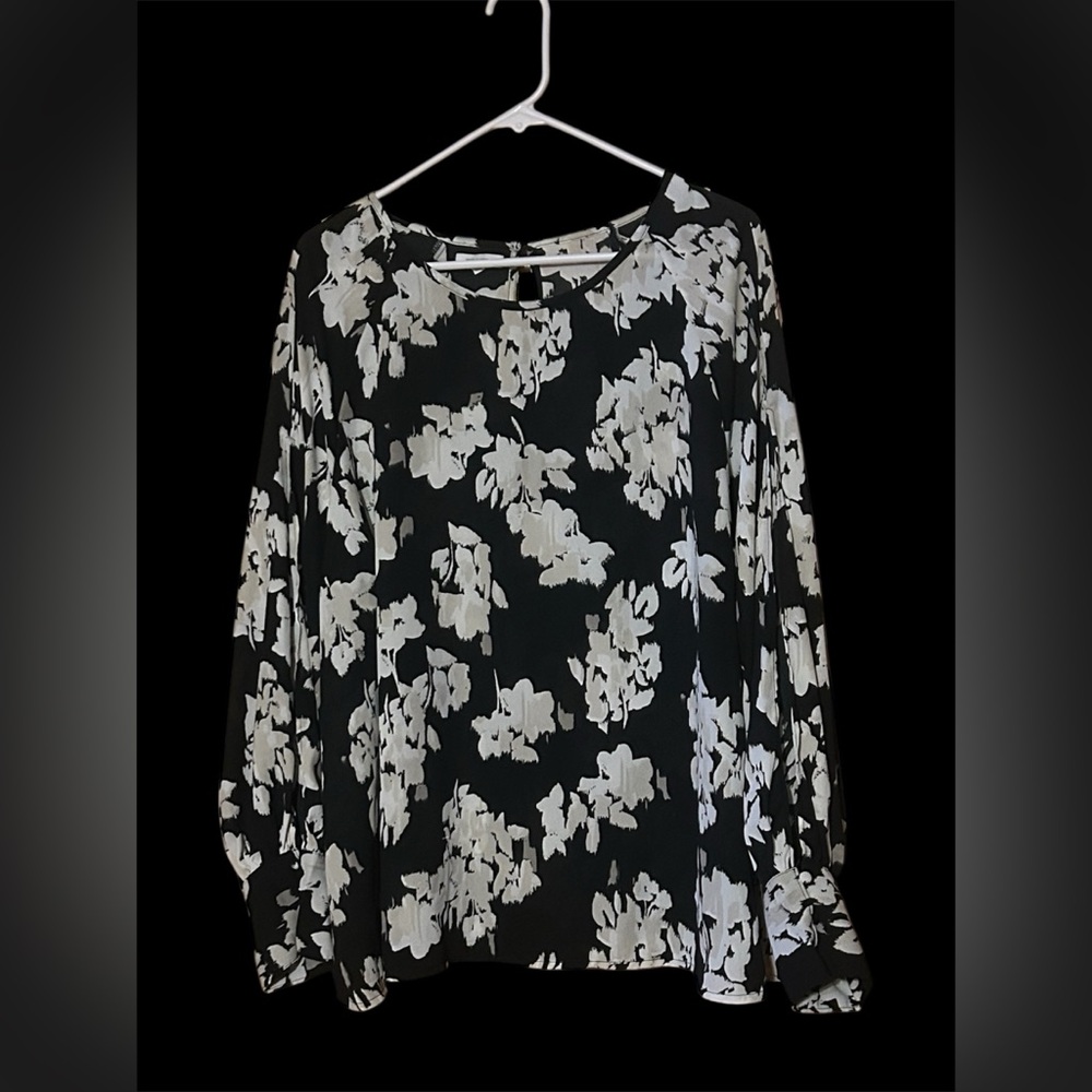 Maurices Monochrome Floral Blouse